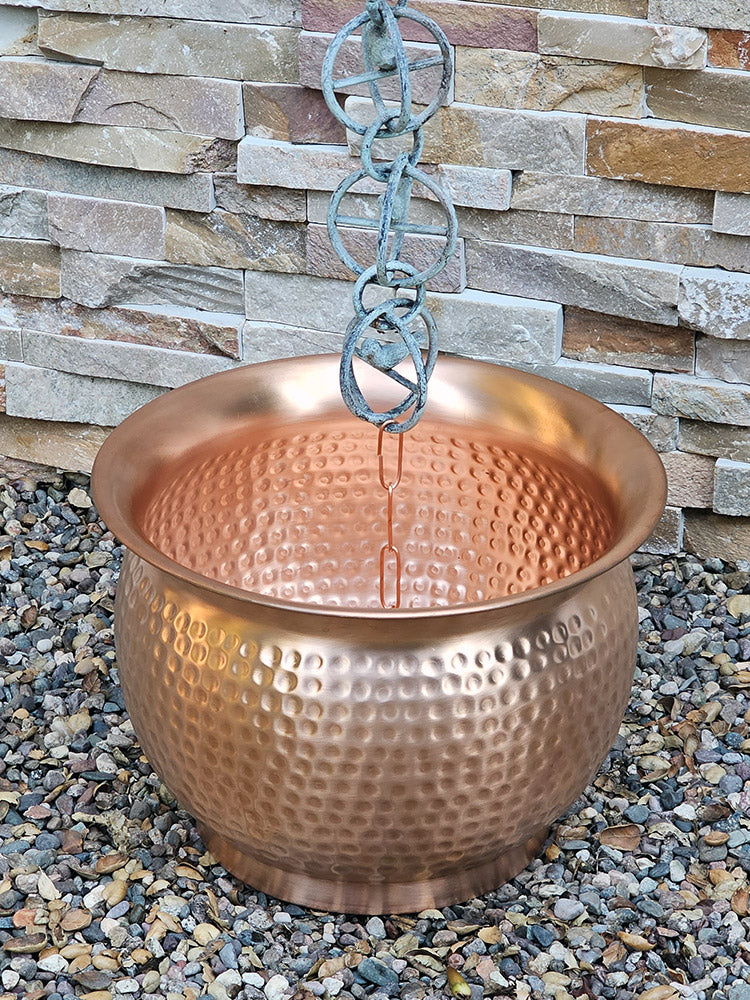 Pure Unfinished Copper Hachi Basin 1066-COP – RainChains.com