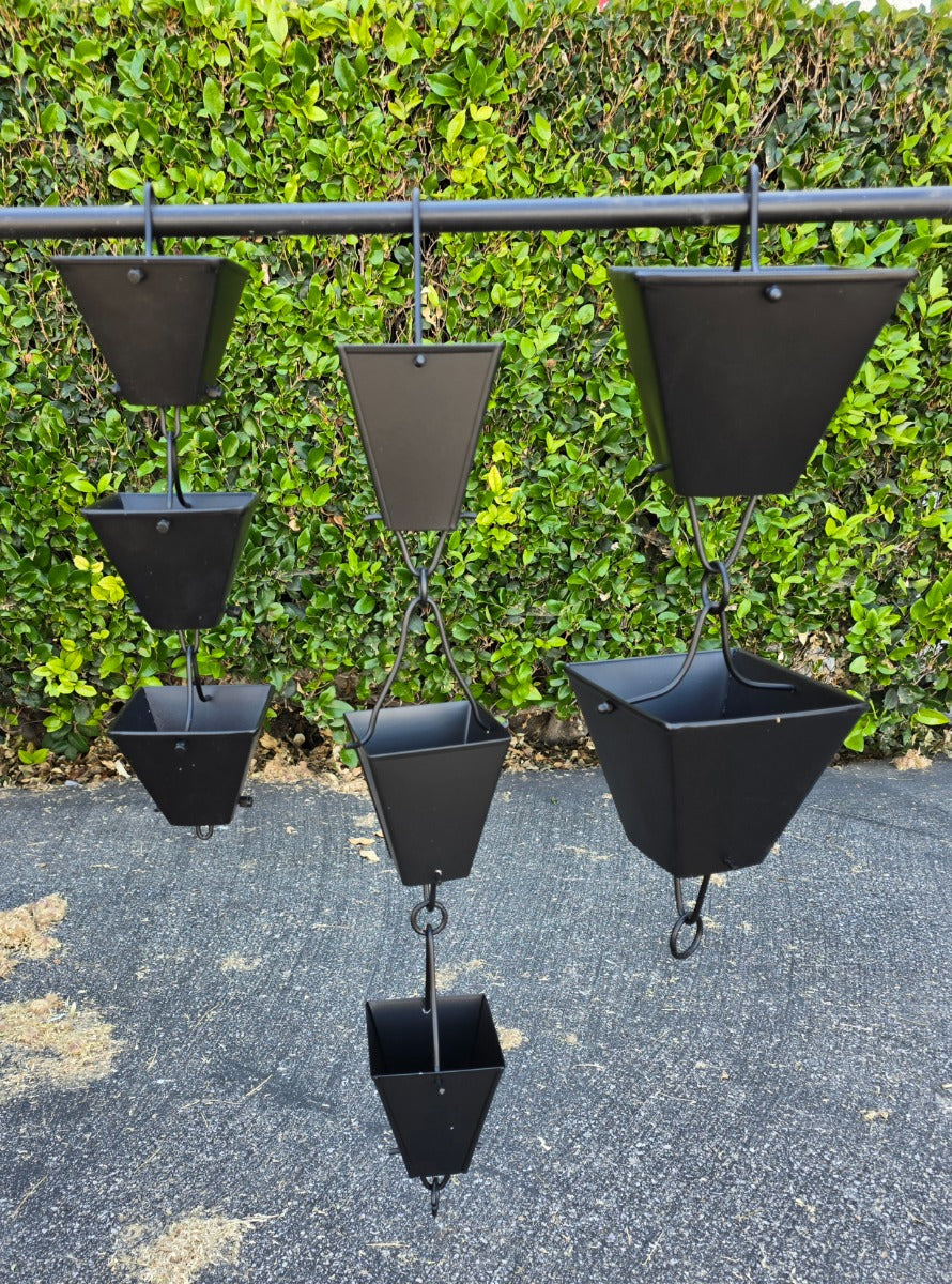 Medium Square Cups Powder Coated Black Aluminum #3121-M-BLK