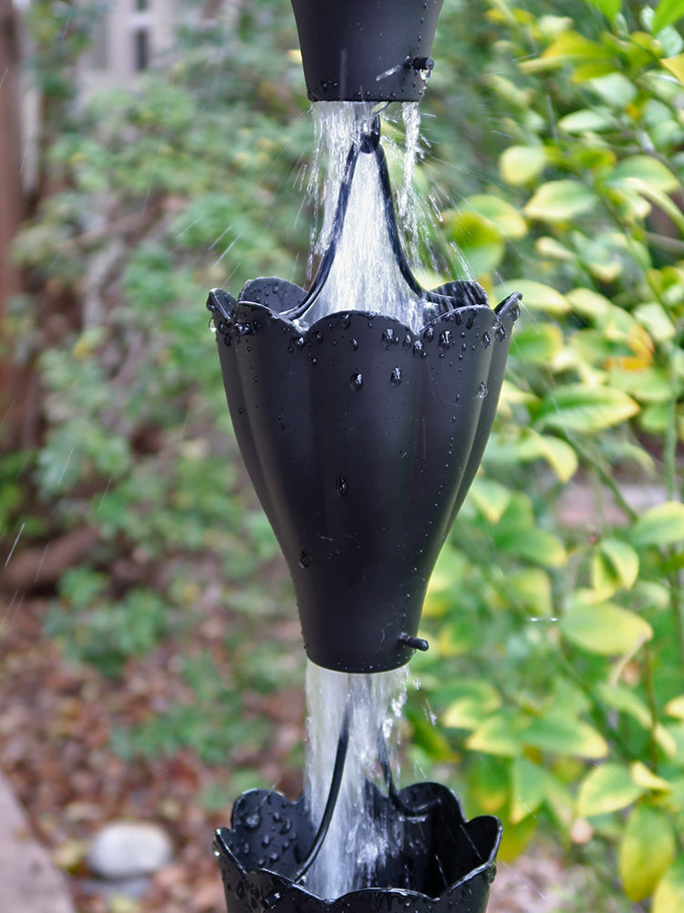 Extra Large Scallop Aluminum Cup Powder Coated Black #3104-BLK