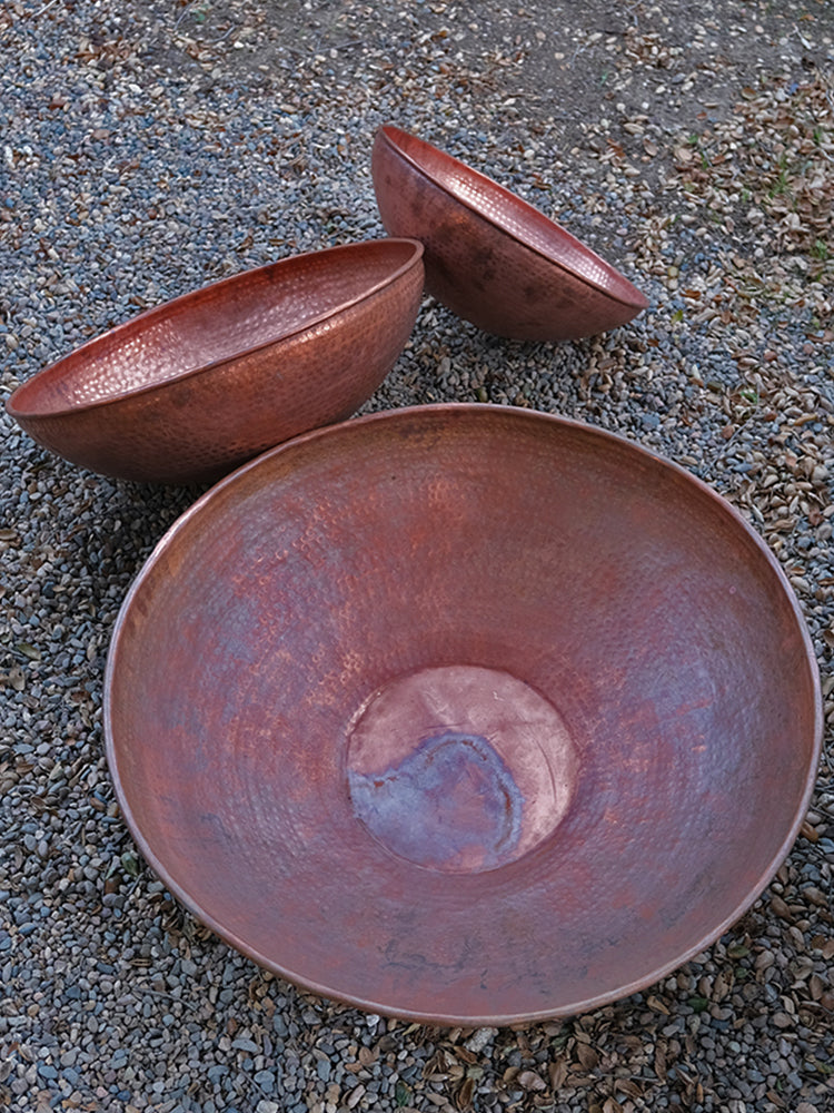 Hammered Basins Pure Copper Three Sizes #3120