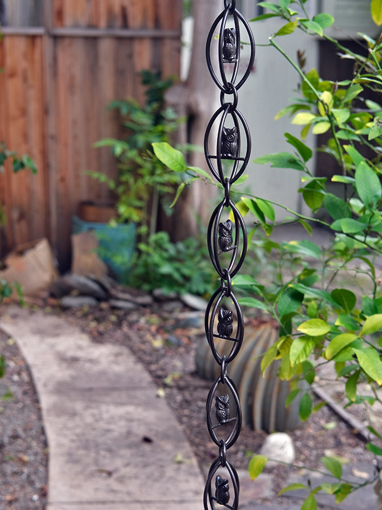 Owls™ Aluminum Rain Chain w/ Bronze Finish   3140-OWL-BRZ