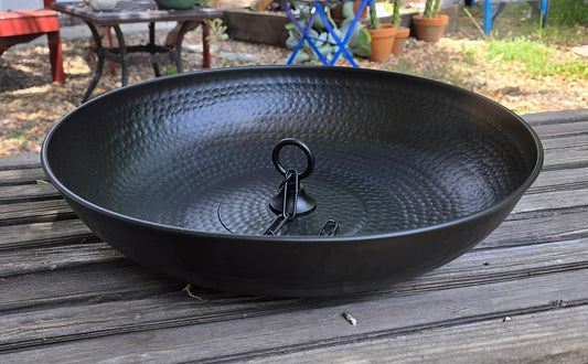 BLACK 16" Aluminum Hammered Dish 3145-BLK