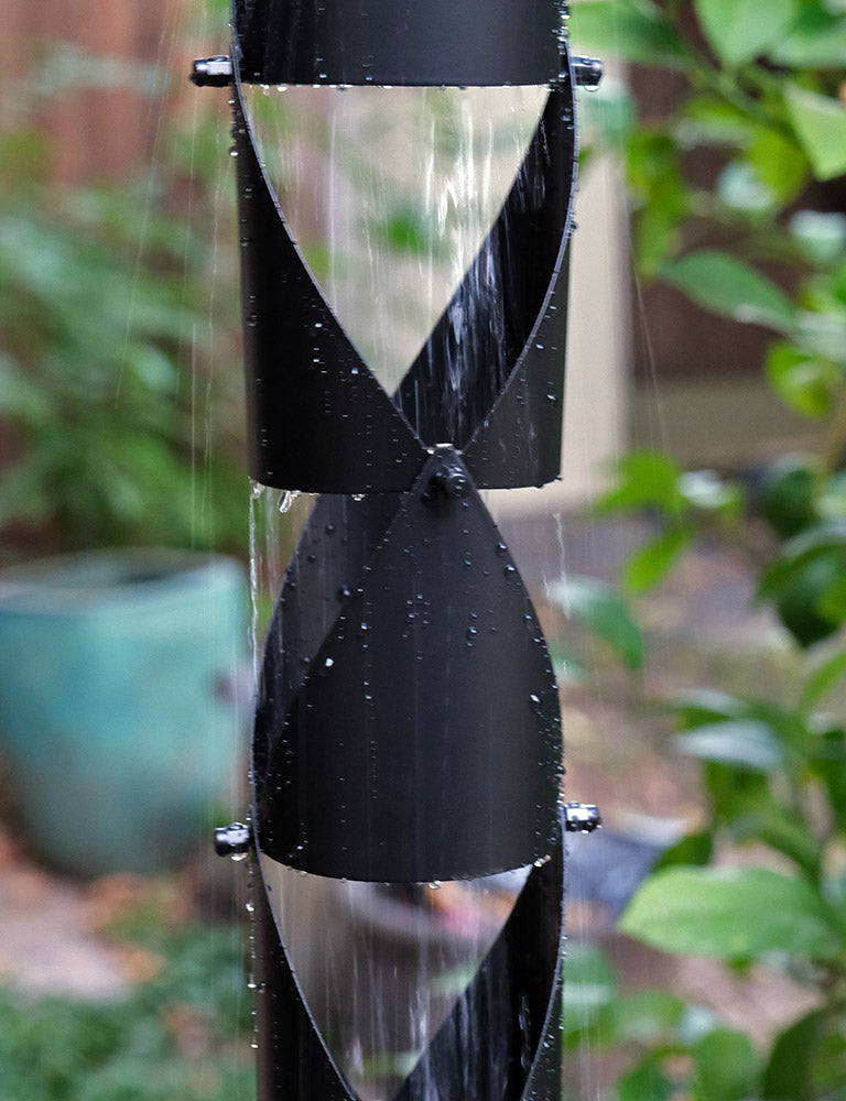 Origami™ II Round Black Rain Chain – RainChains.com
