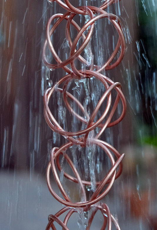 Geo Circles™ Pure Copper Rain Chain SKU 4595-COP