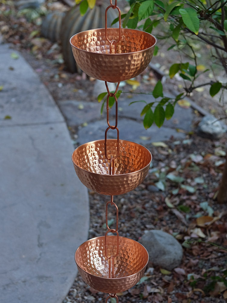 Singing Bowls™ Pure Copper Bowls Rain Chain 5373-COP