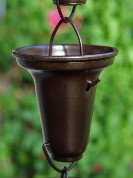 Bronze Powder Coated Aluminum Flared Cups Rain Chain 7228-BRZ