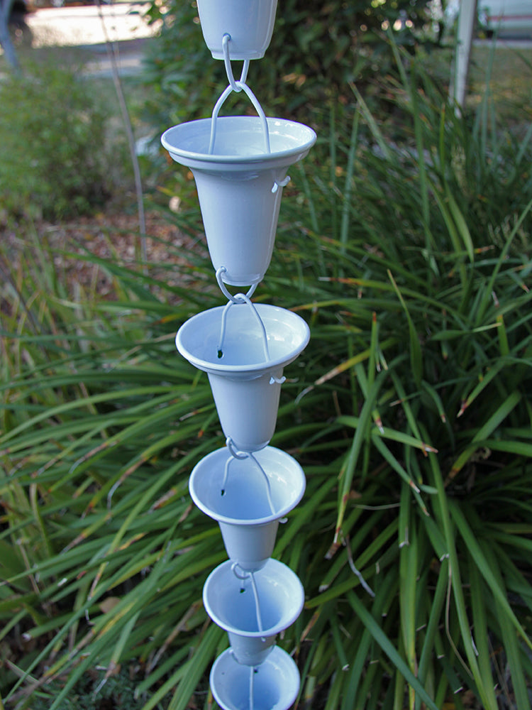 White Powder Coated Aluminum Flared Cups 7228-WHT