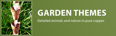 Garden Themes - Detailed animals and nature in pure copper.