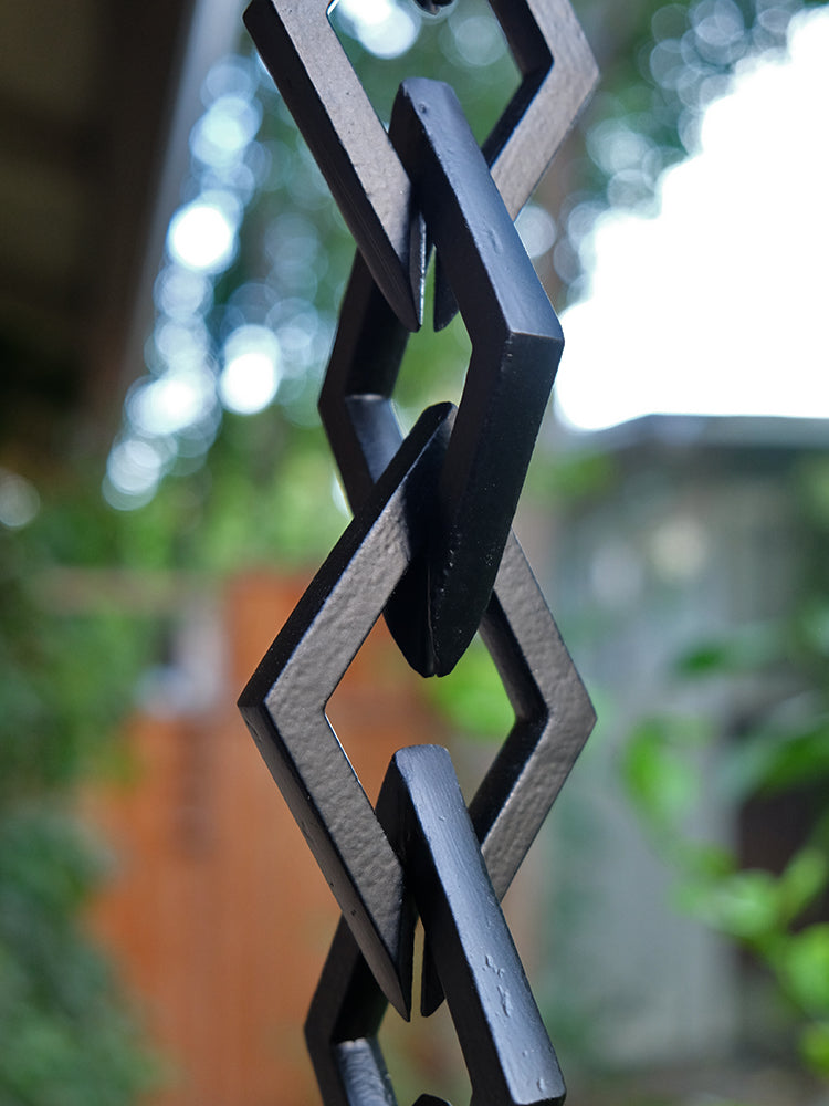 Black Cast Link Diamond Chain Aluminum With Black Powder Coating #CLD-01-BLK