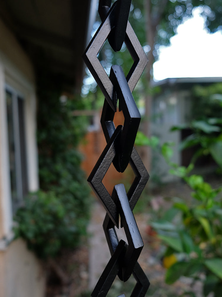 Black Cast Link Diamond Chain Aluminum With Black Powder Coating #CLD-01-BLK