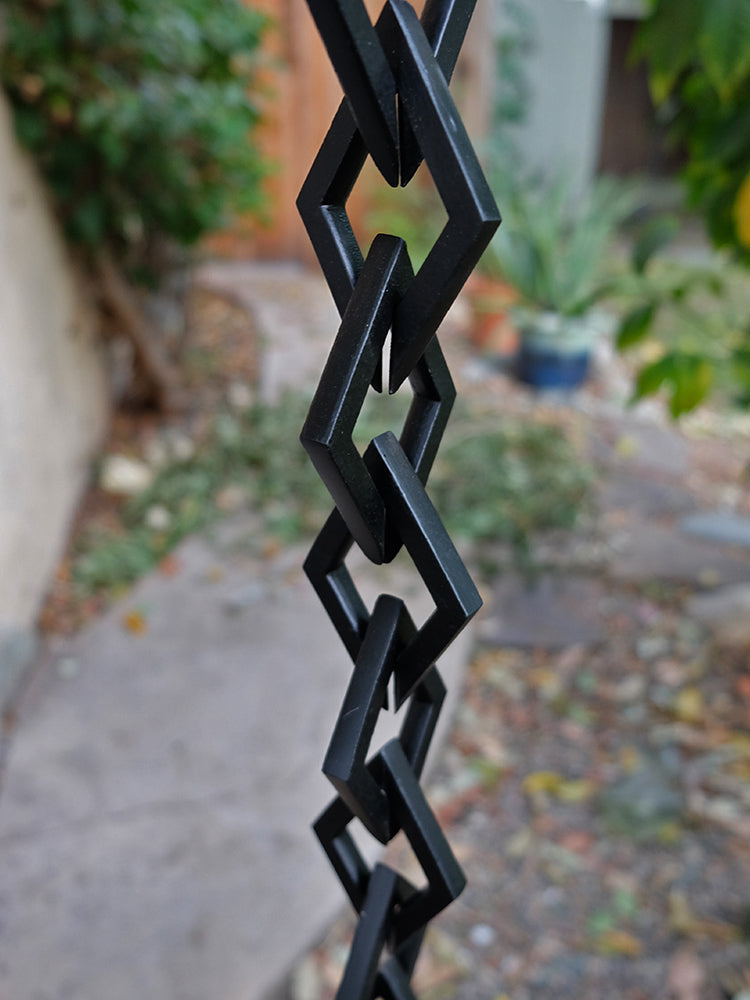 Black Cast Link Diamond Chain Aluminum With Black Powder Coating #CLD-01-BLK