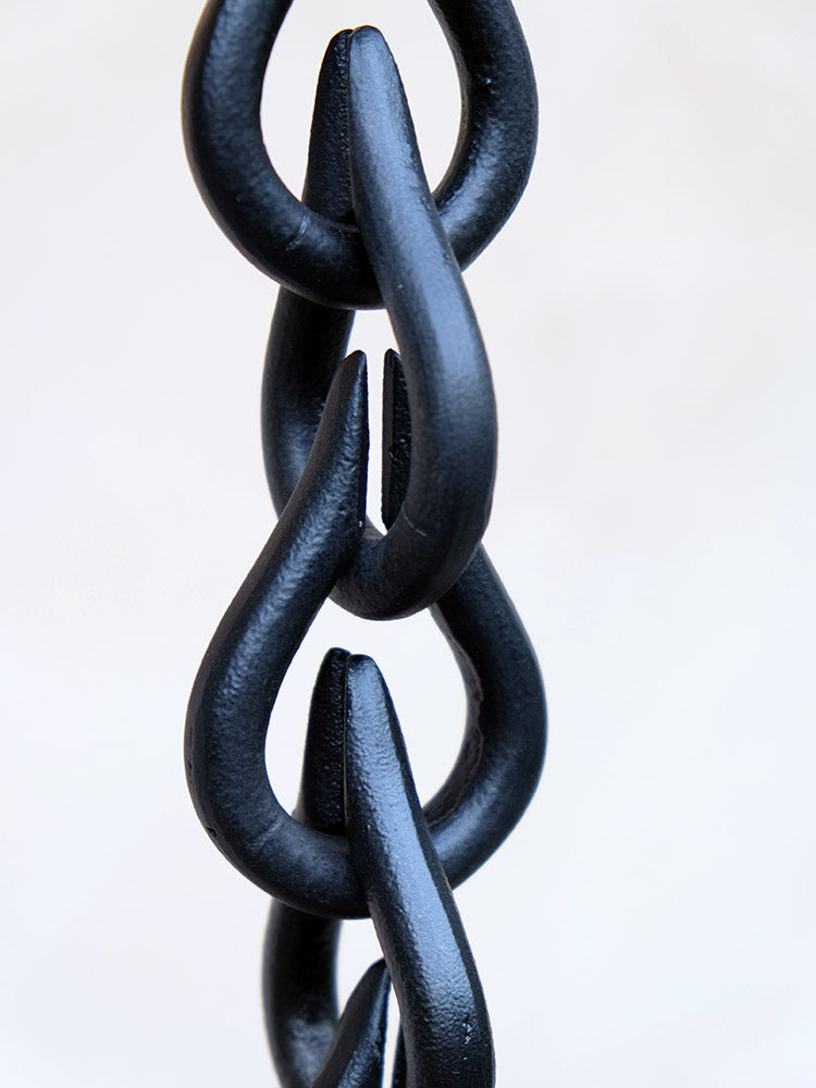 Black Cast Link Droplet Chain Aluminum With Black Powder Coating #CL01-DRP-BLK