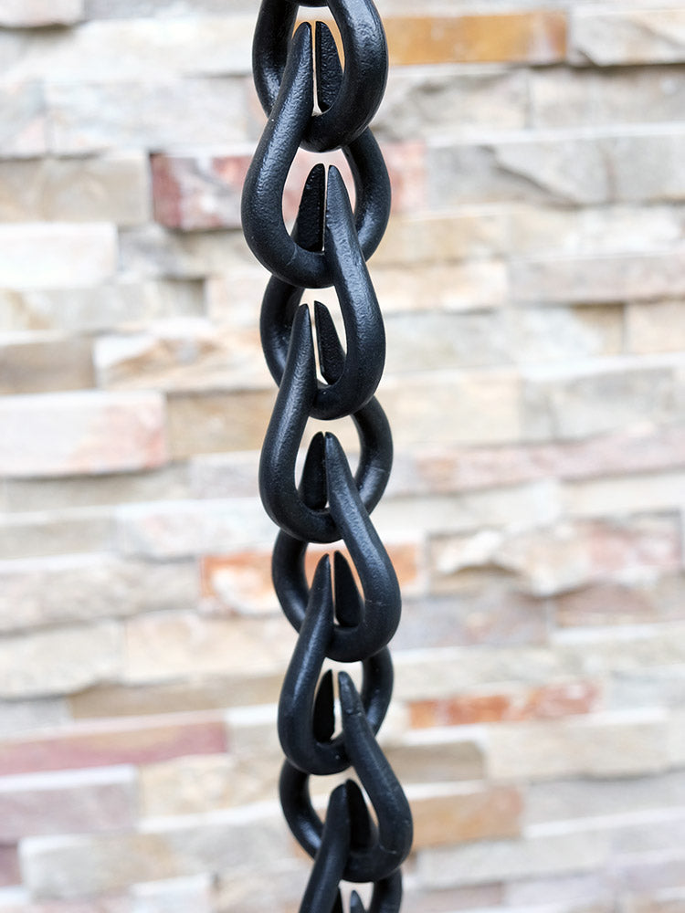 Black Cast Link Droplet Chain Aluminum With Black Powder Coating #CL01-DRP-BLK