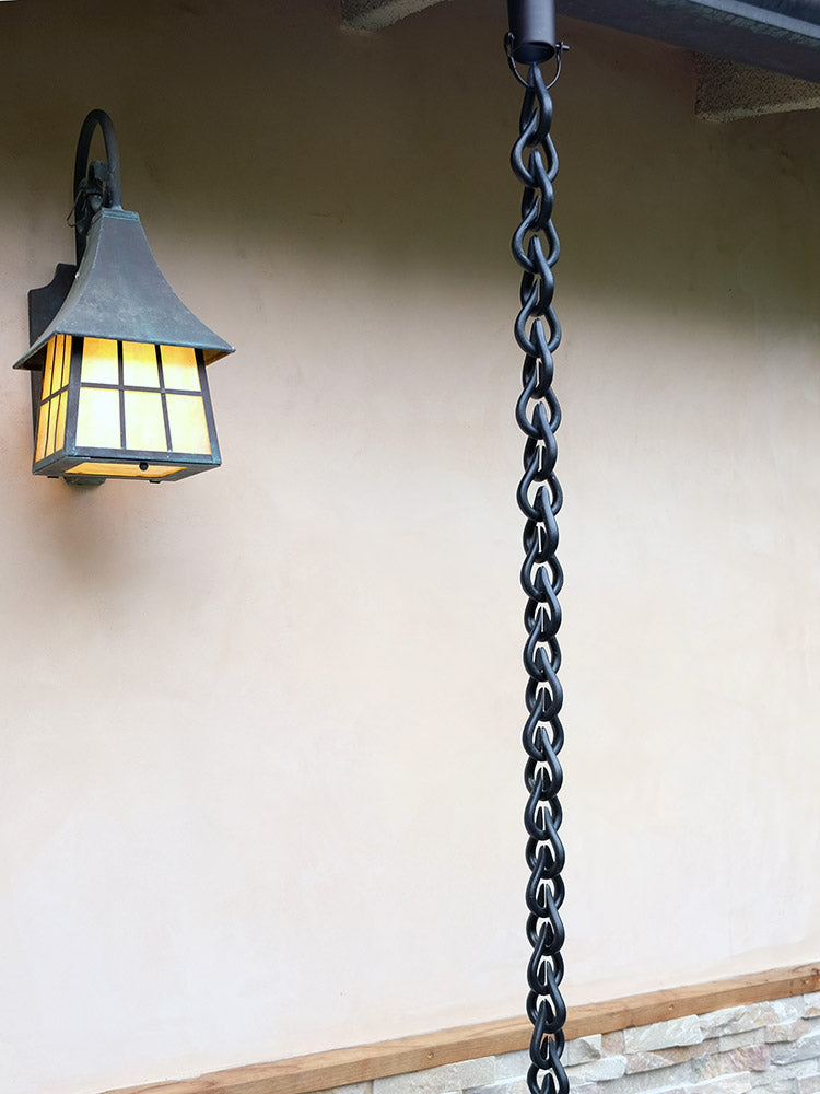 Black Cast Link Droplet Chain Aluminum With Black Powder Coating #CL01-DRP-BLK