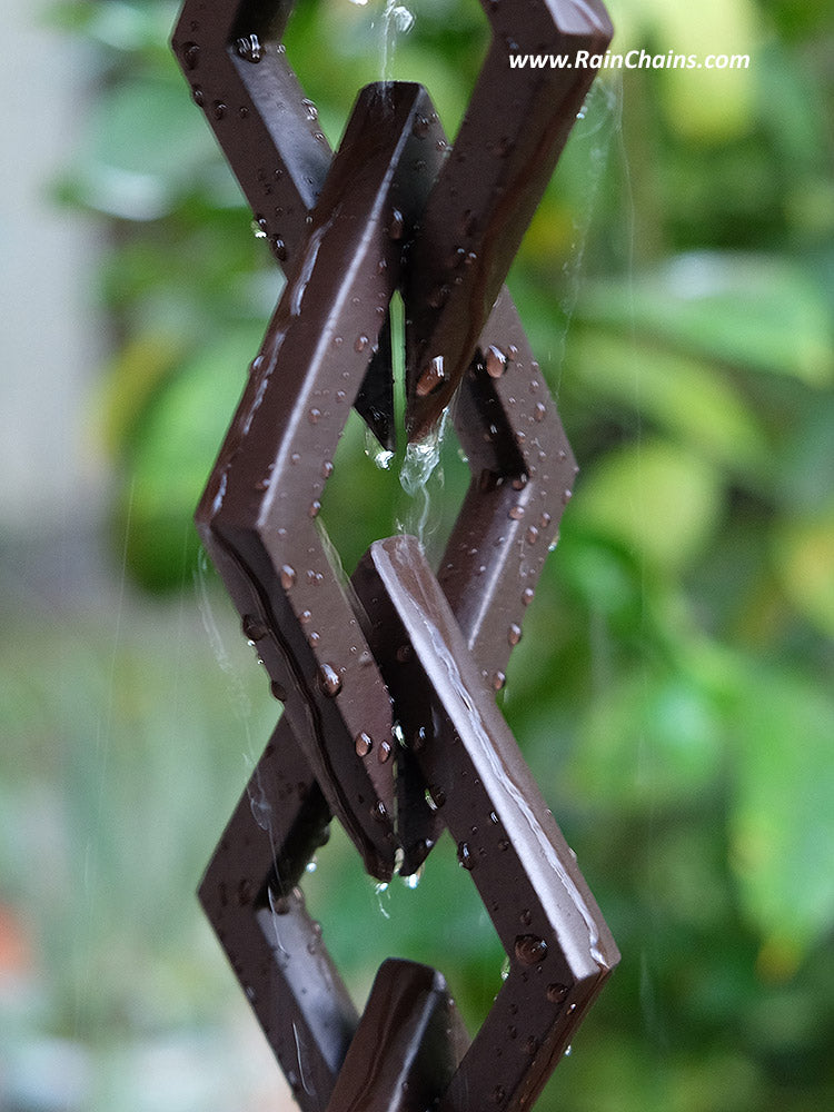 Bronze Cast Link Diamond Chain Aluminum With Bronze Powder Coating #CLD-01-BRZ