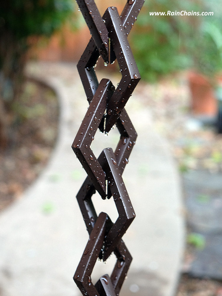 Bronze Cast Link Diamond Chain Aluminum With Bronze Powder Coating #CLD-01-BRZ