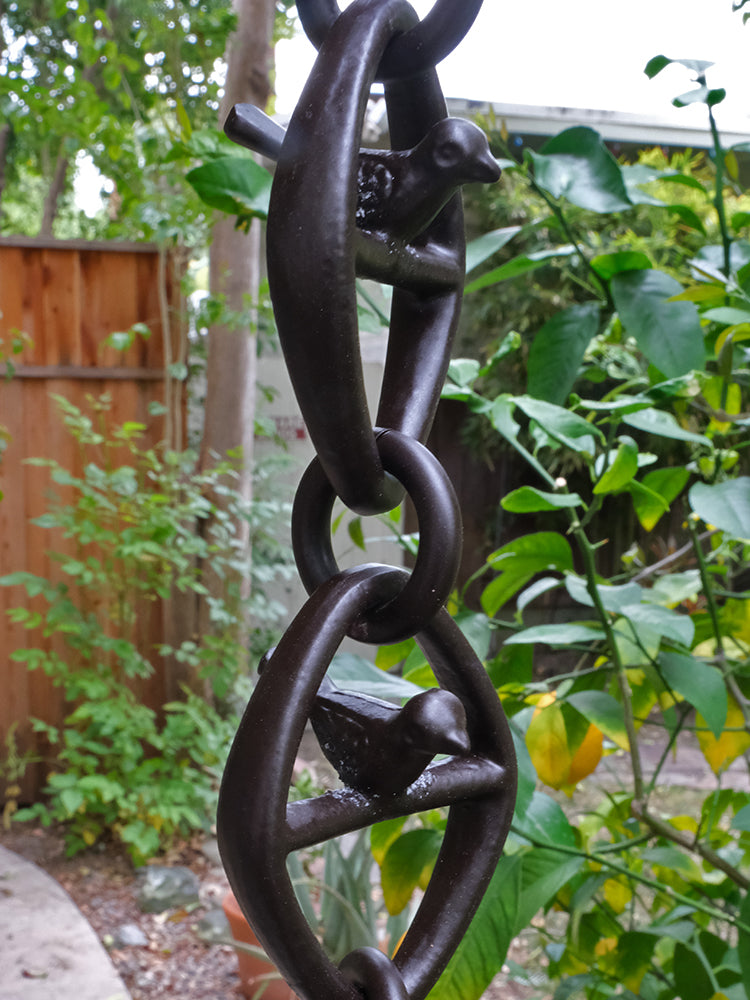 #BC03-BRZ Bird On a Wire Link Chain Cast Aluminum with Bronze Powder Coating