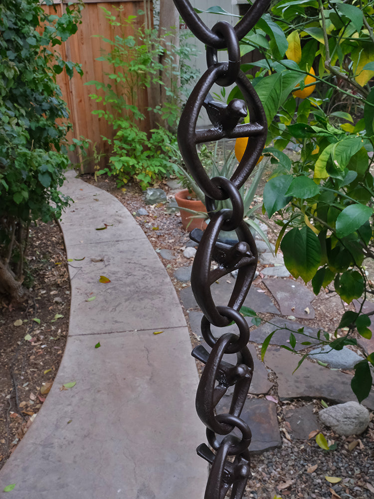 #BC03-BRZ Bird On a Wire Link Chain Cast Aluminum with Bronze Powder Coating