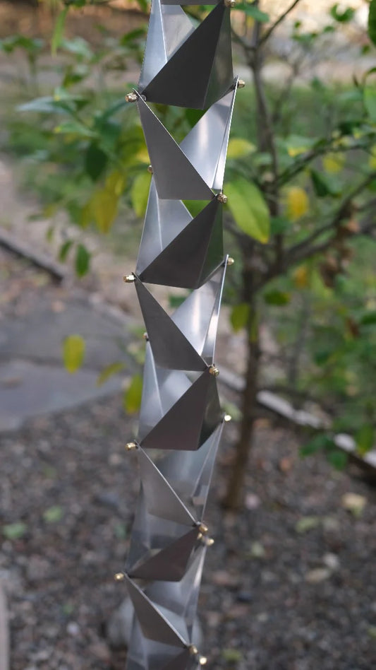 Origami™ Rain Chain brushed steel CLEARANCE