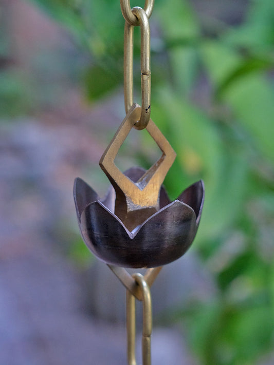 Lotus Rain Chain copper and brass LRC-1-COP