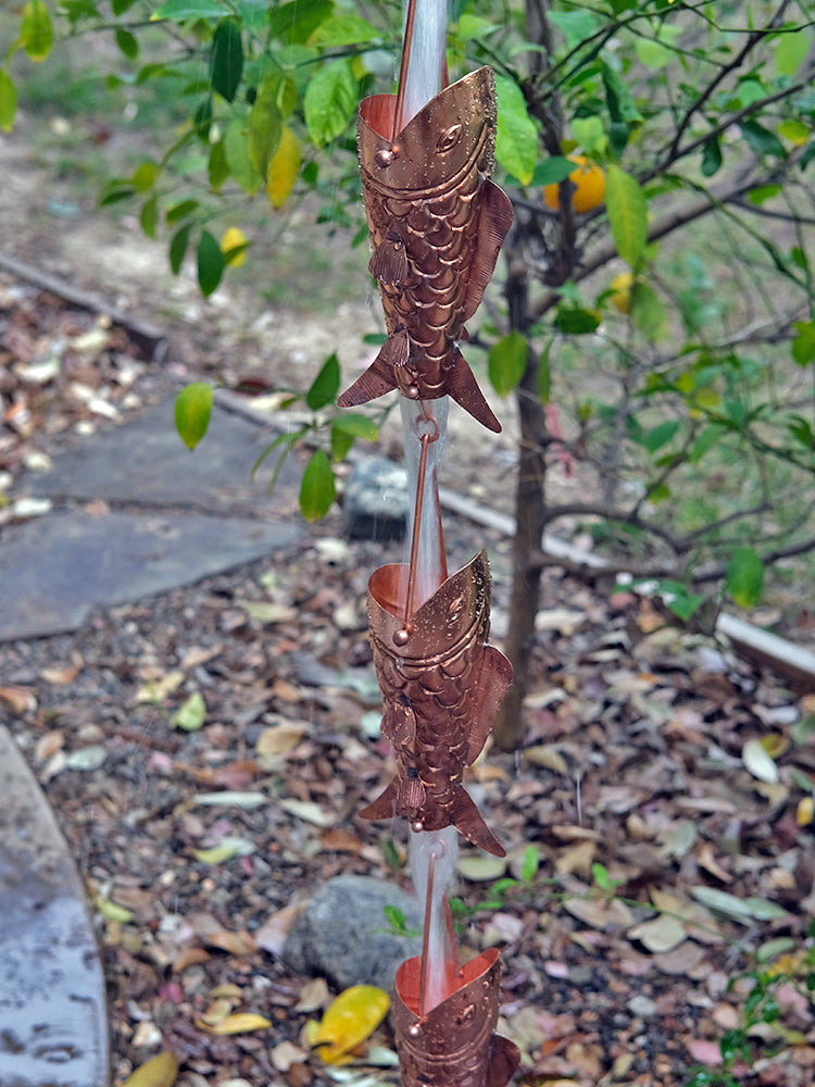 Pure Unfinished Copper Fancy Koi Fish Cups S-103