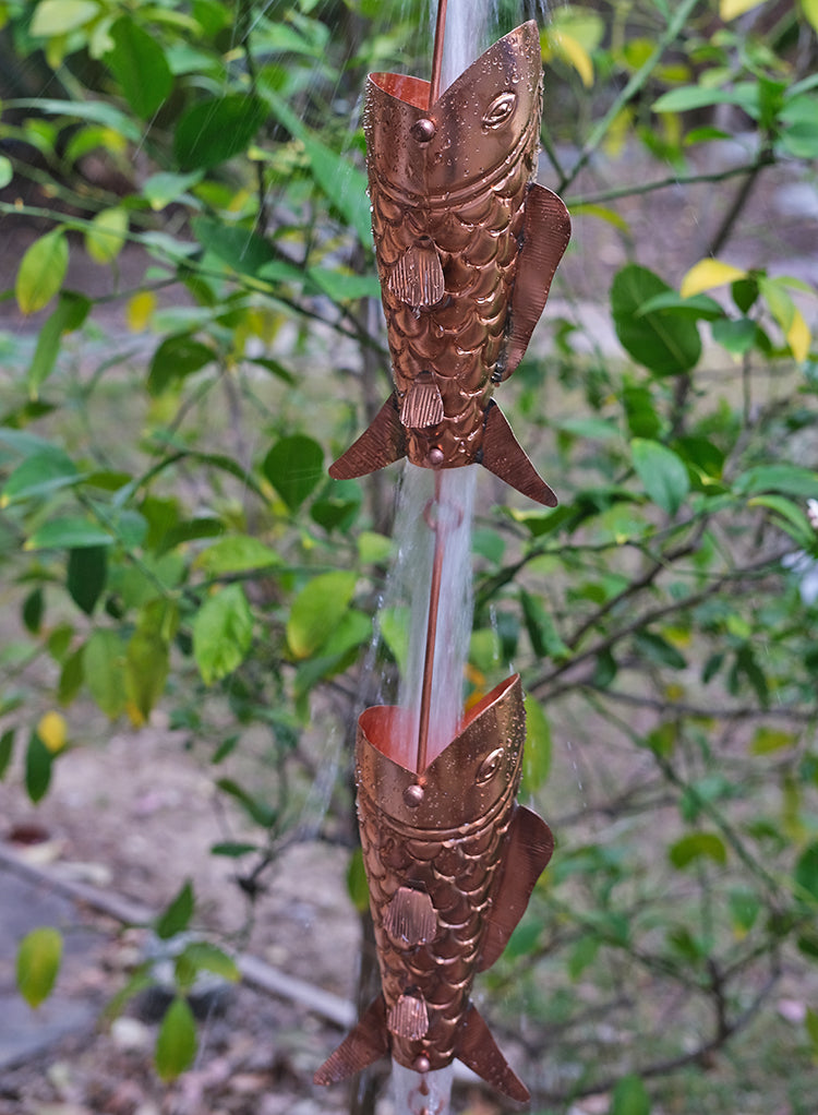 Pure Unfinished Copper Fancy Koi Fish Cups S-103