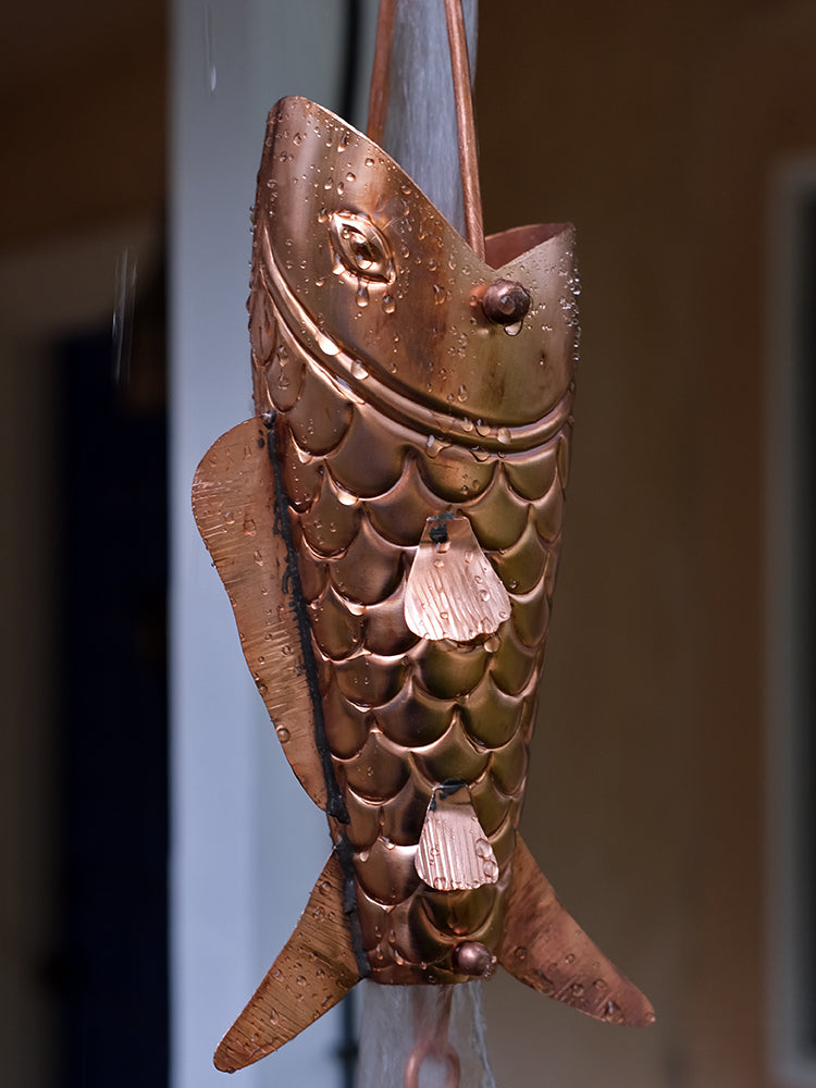 Pure Unfinished Copper Fancy Koi Fish Cups S-103