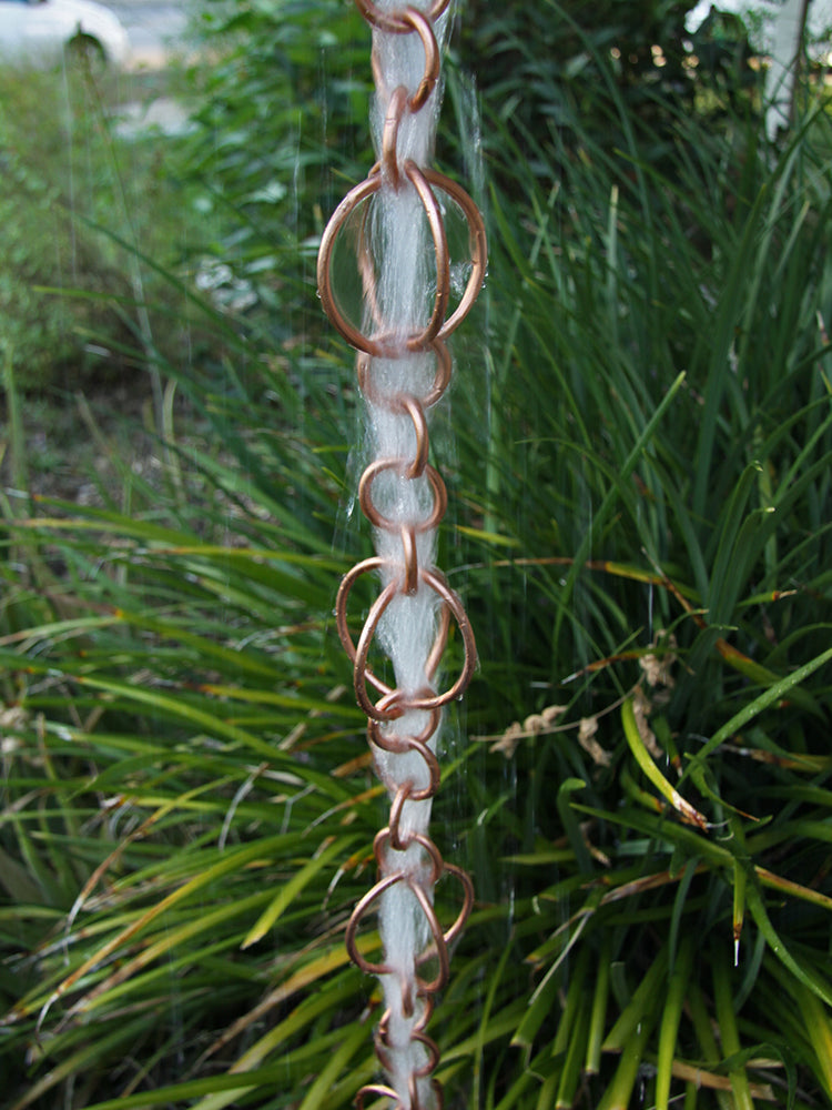 Copper Plated Stainless Steel Circles Link Chain #Y9004-COP