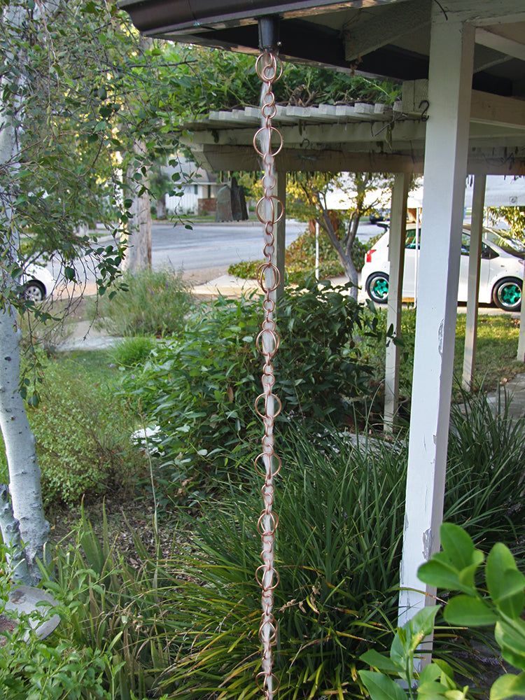 Copper Plated Stainless Steel Circles Link Chain #Y9004-COP