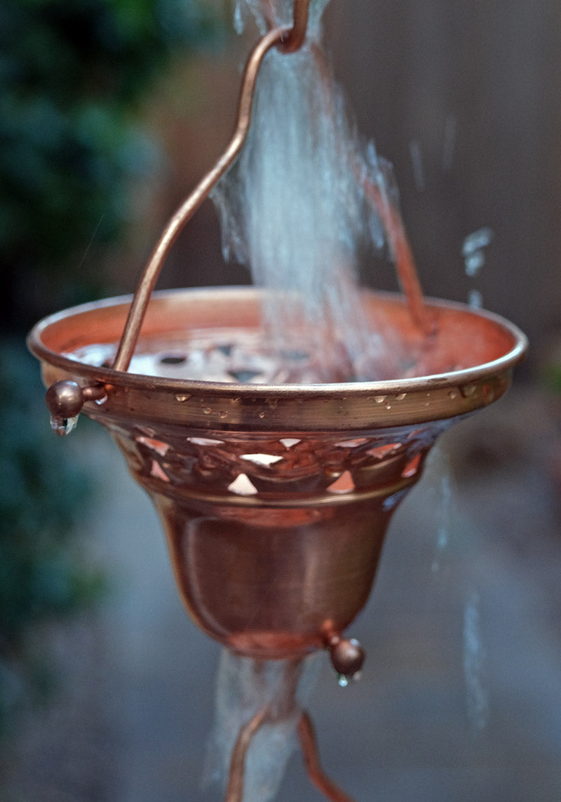 Florence Cups Pure Copper Rain Chain  1055-COP