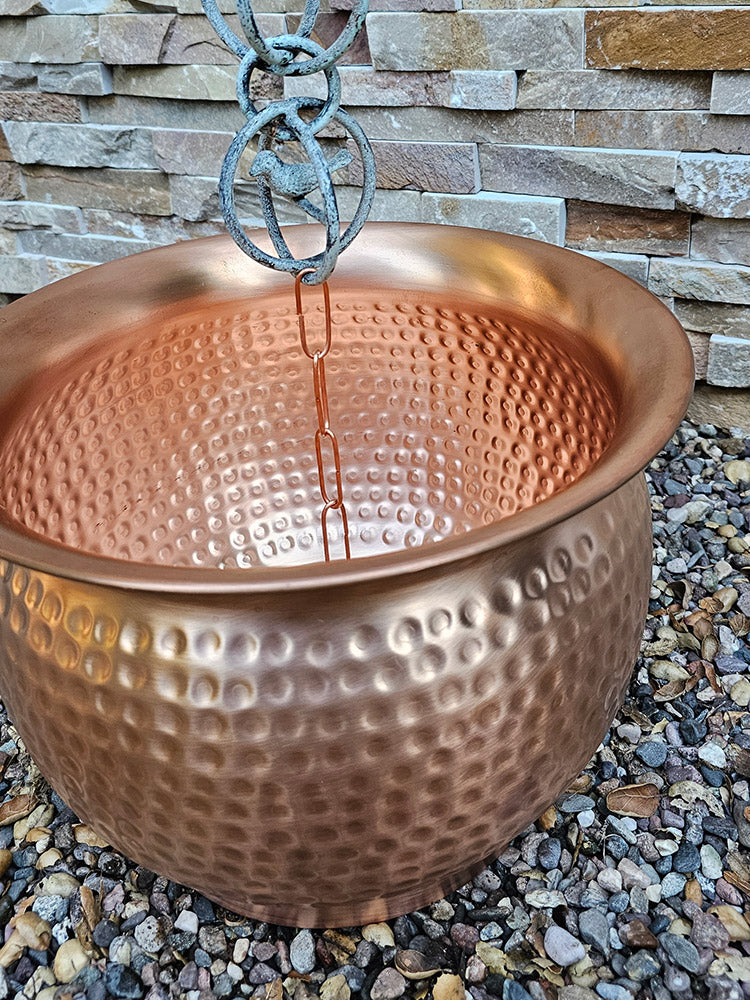 Pure Unfinished Copper Hachi Basin 1066-COP – RainChains.com