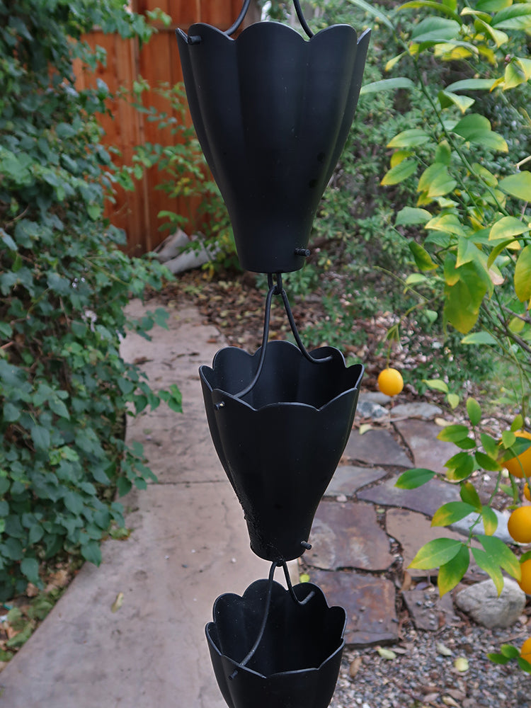 Extra Large Scallop Aluminum Cup Powder Coated Black #3104-BLK