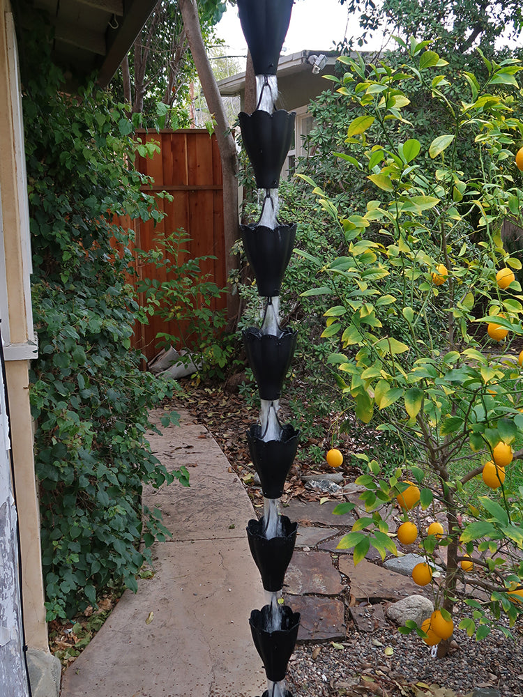 Extra Large Scallop Aluminum Cup Powder Coated Black #3104-BLK