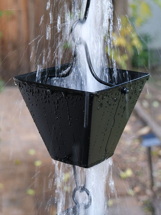 XL Square Cups Powder Coated Black Aluminum  3121-XL-BLK