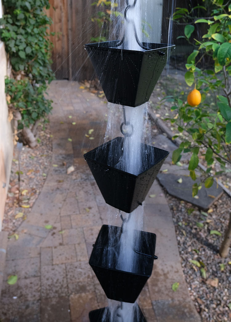 XL Square Cups Powder Coated Black Aluminum  3121-XL-BLK