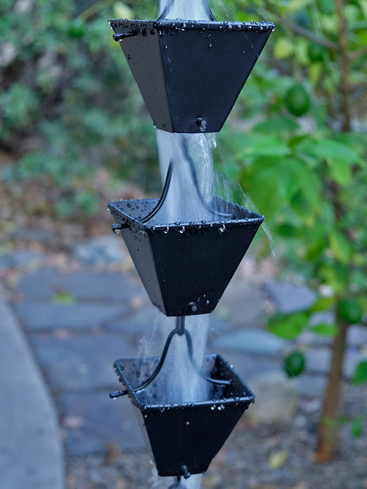 Medium Square Cups Powder Coated Black Aluminum  #3121-M-BLK