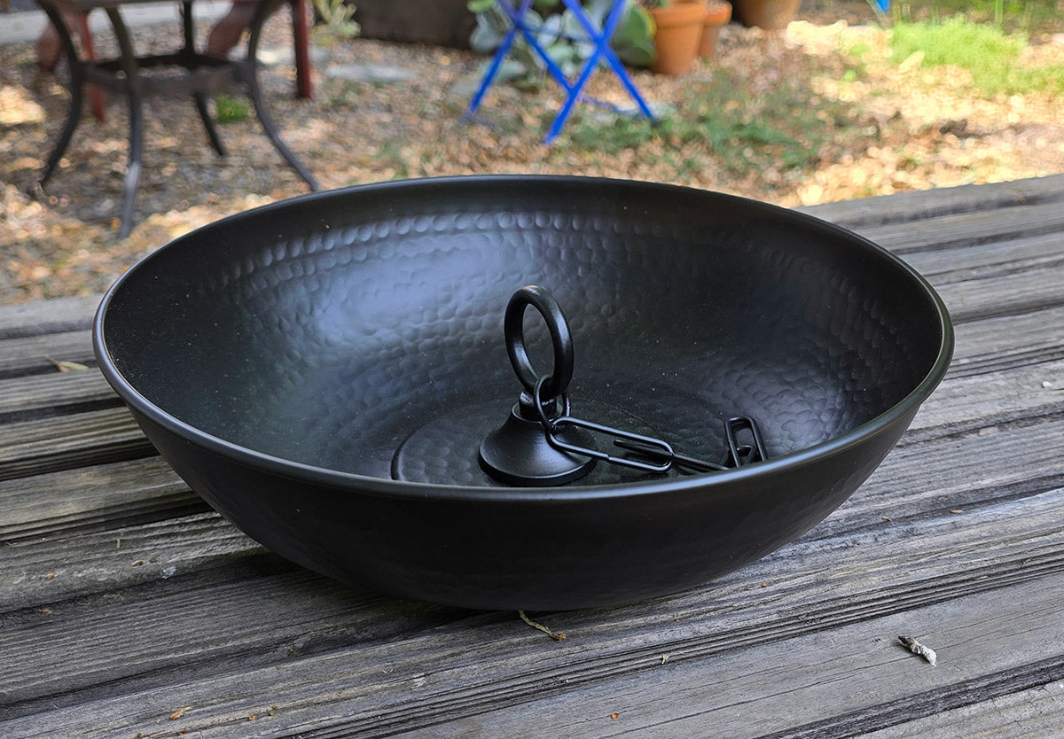 BLACK 11" Aluminum Hammered Dish 3145-BLK-SM