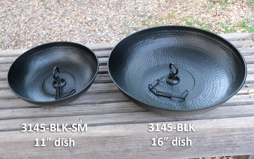 BLACK 11" Aluminum Hammered Dish 3145-BLK-SM