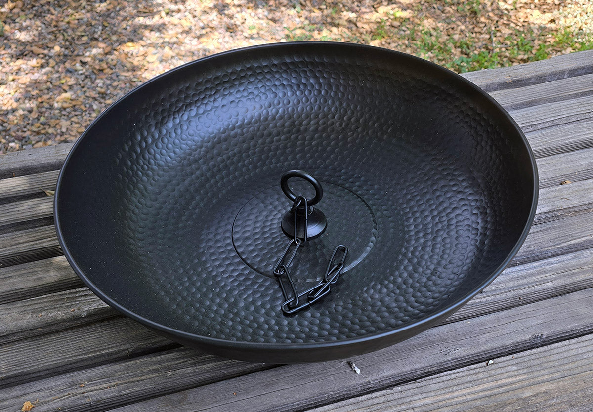 BLACK 16" Aluminum Hammered Dish 3145-BLK