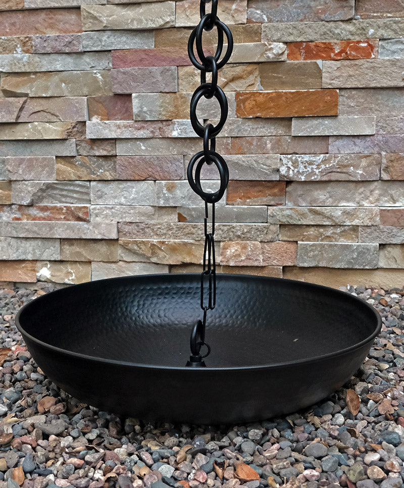 BLACK 16" Aluminum Hammered Dish 3145-BLK