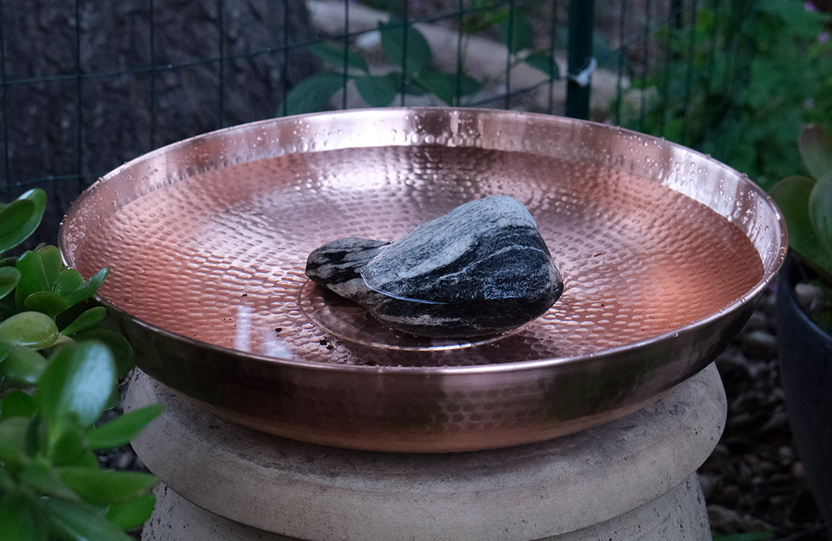 3145-COP-BB-RND Round Birdbath Dish Pure Copper