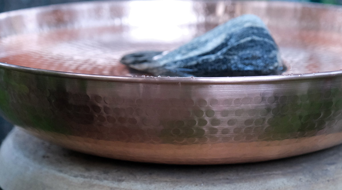 3145-COP-BB-RND Round Birdbath Dish Pure Copper