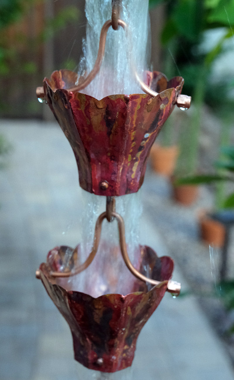 Star Flower Cups Aged Copper  #3147