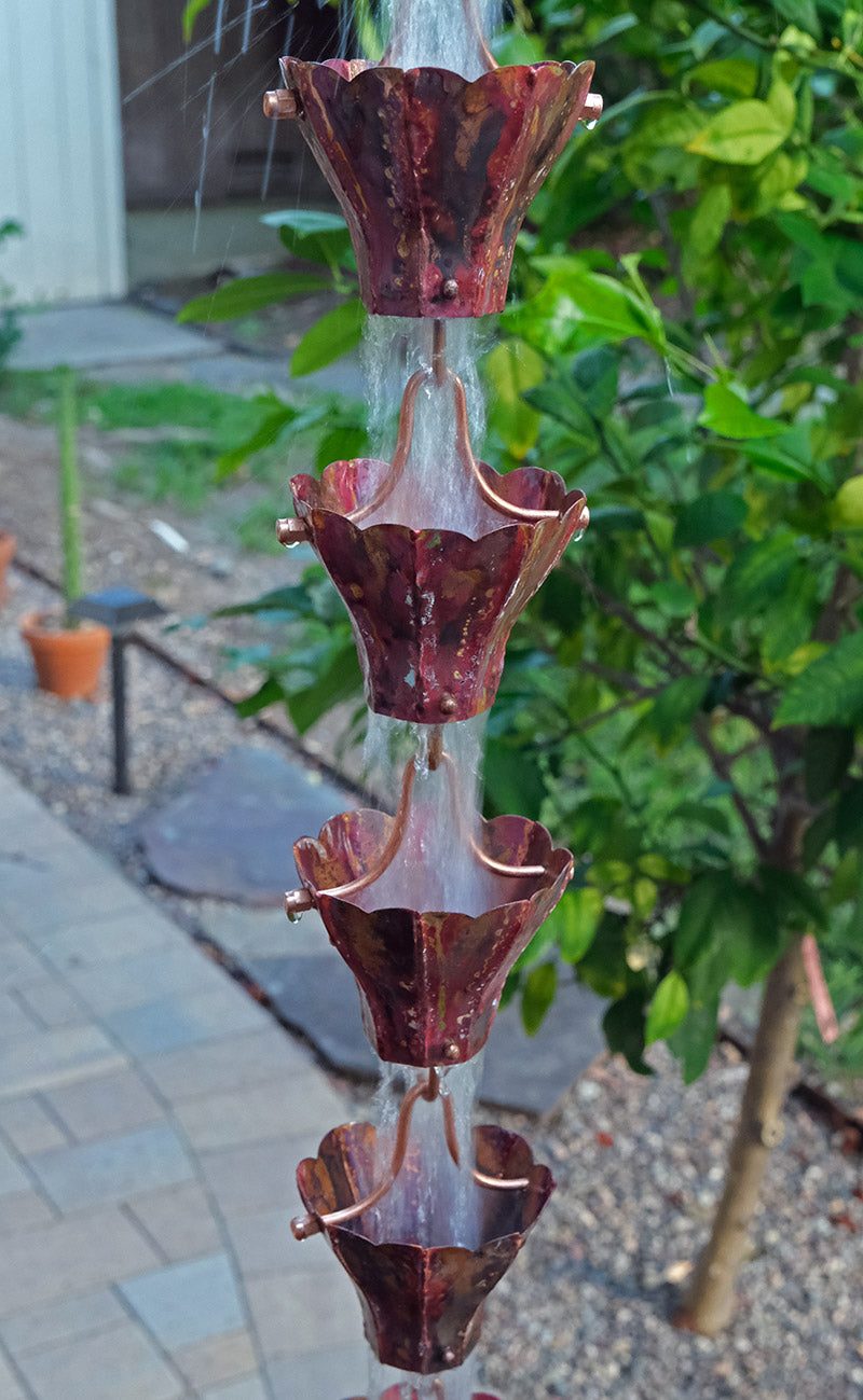 Star Flower Cups Aged Copper  #3147