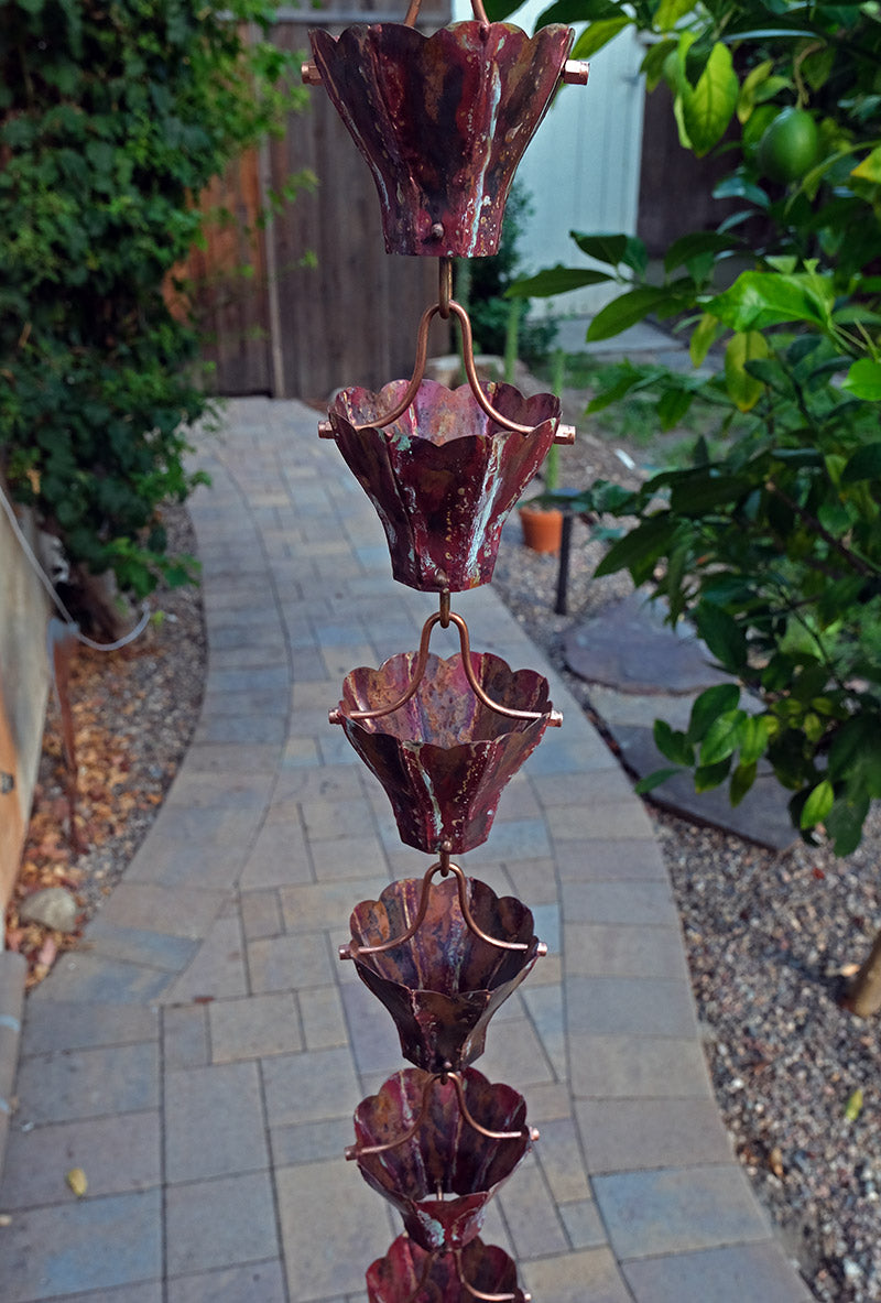 Star Flower Cups Aged Copper  #3147