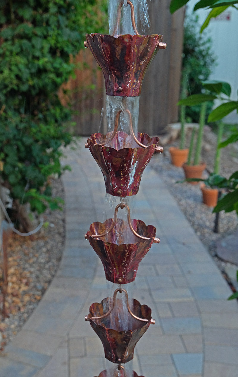 Star Flower Cups Aged Copper  #3147