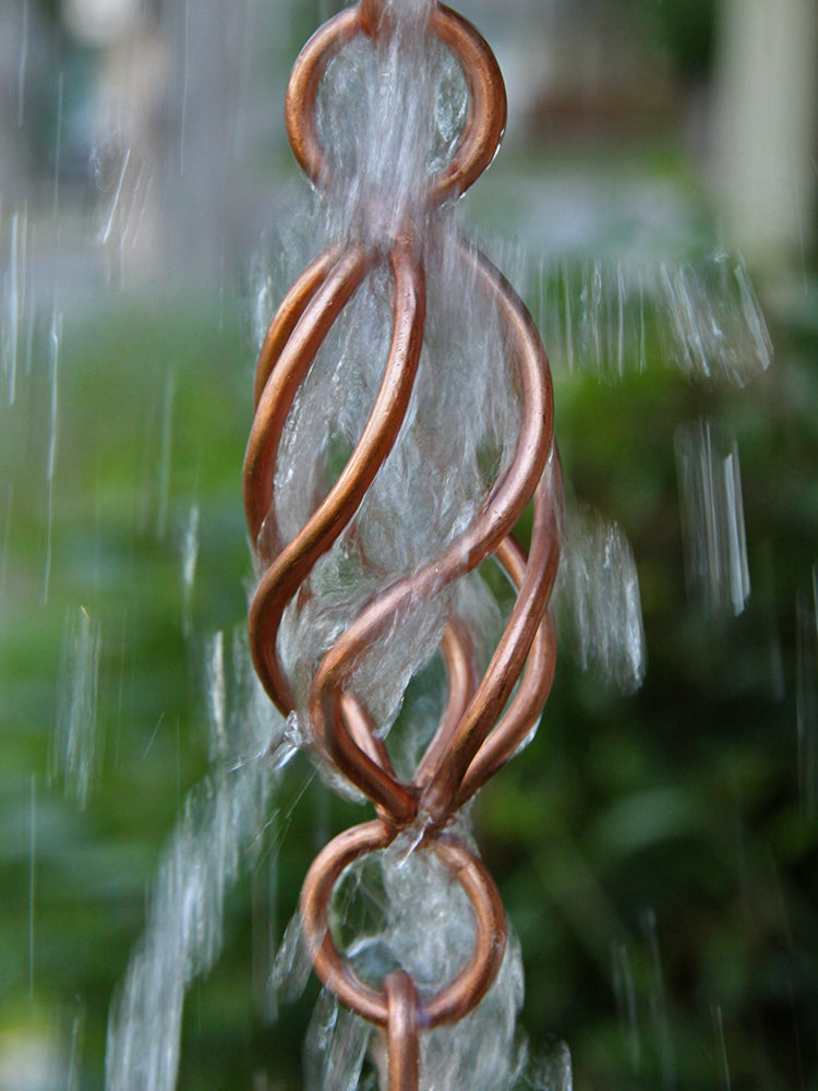 Pure Unfinished Copper Twisted Loops Link Chain #3181-COP