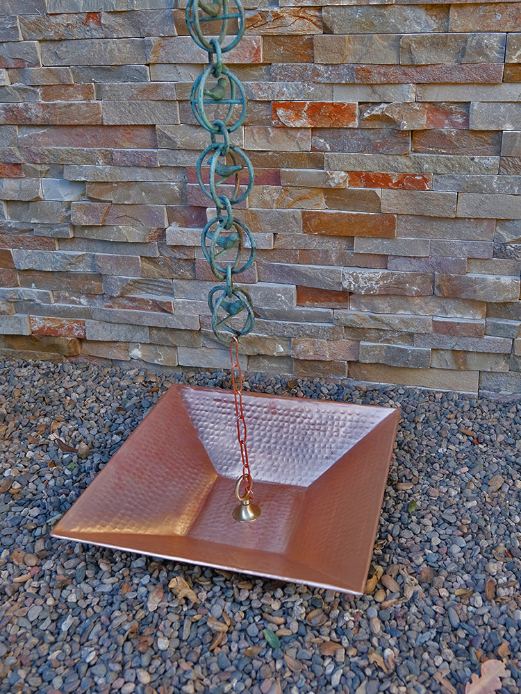 CLEARANCE Pure Copper Square Hand Hammered Basin Dish 4298-CLEARANCE