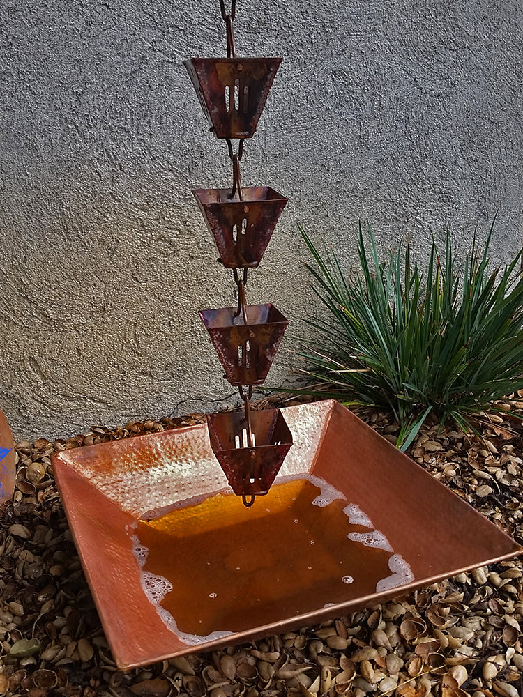 CLEARANCE Pure Copper Square Hand Hammered Basin Dish 4298-CLEARANCE