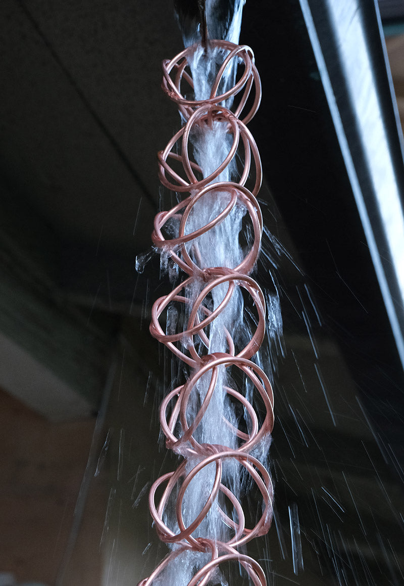 Geo Circles™ Pure Copper Rain Chain SKU 4595-COP